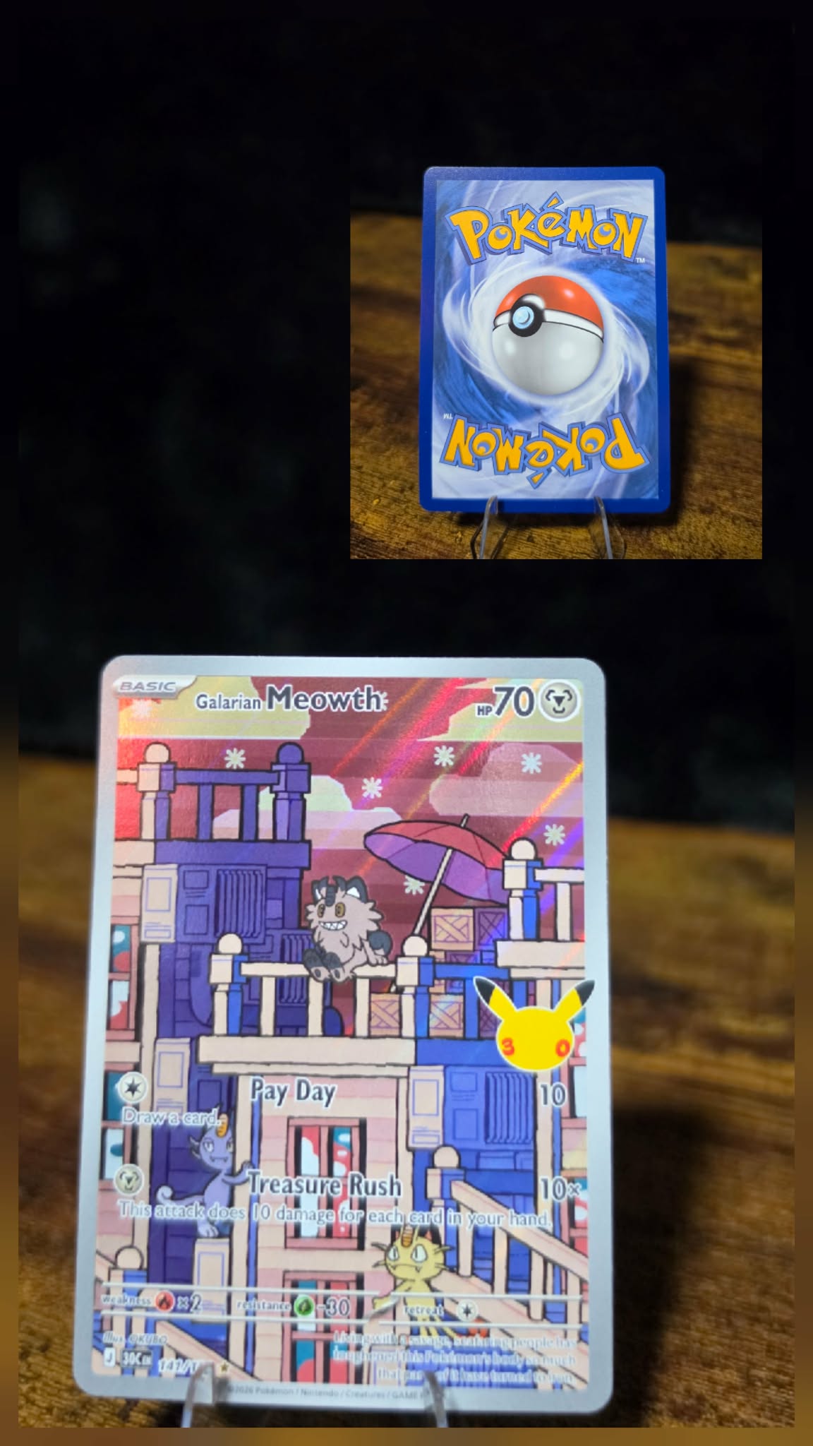 Galarian Meowth 141/128 – 30th Celebration Illustration Rare